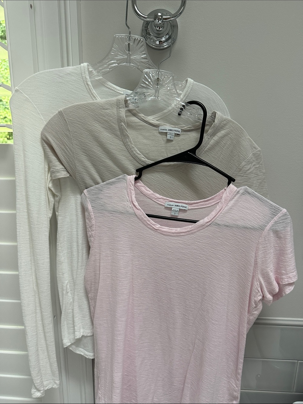 James Perse 3 shirts for $50. Similar shirt $225 at Bloomingdales